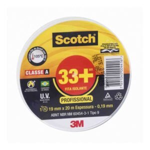 SCOTCH 3M FITA ISOLANTE 33+ USO PROFISSIONAL 19MM X 20M CLASSE A
