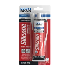 TEK BOND ADESIVO DE SILICONE ACÉTICO ALTA TEMPERATURA VERMELHO - 50G